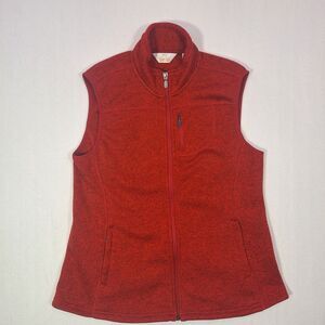 Orvis Vest Womens L Red Marled Fleece Trout Bum Full Zip Fishing Outdoors